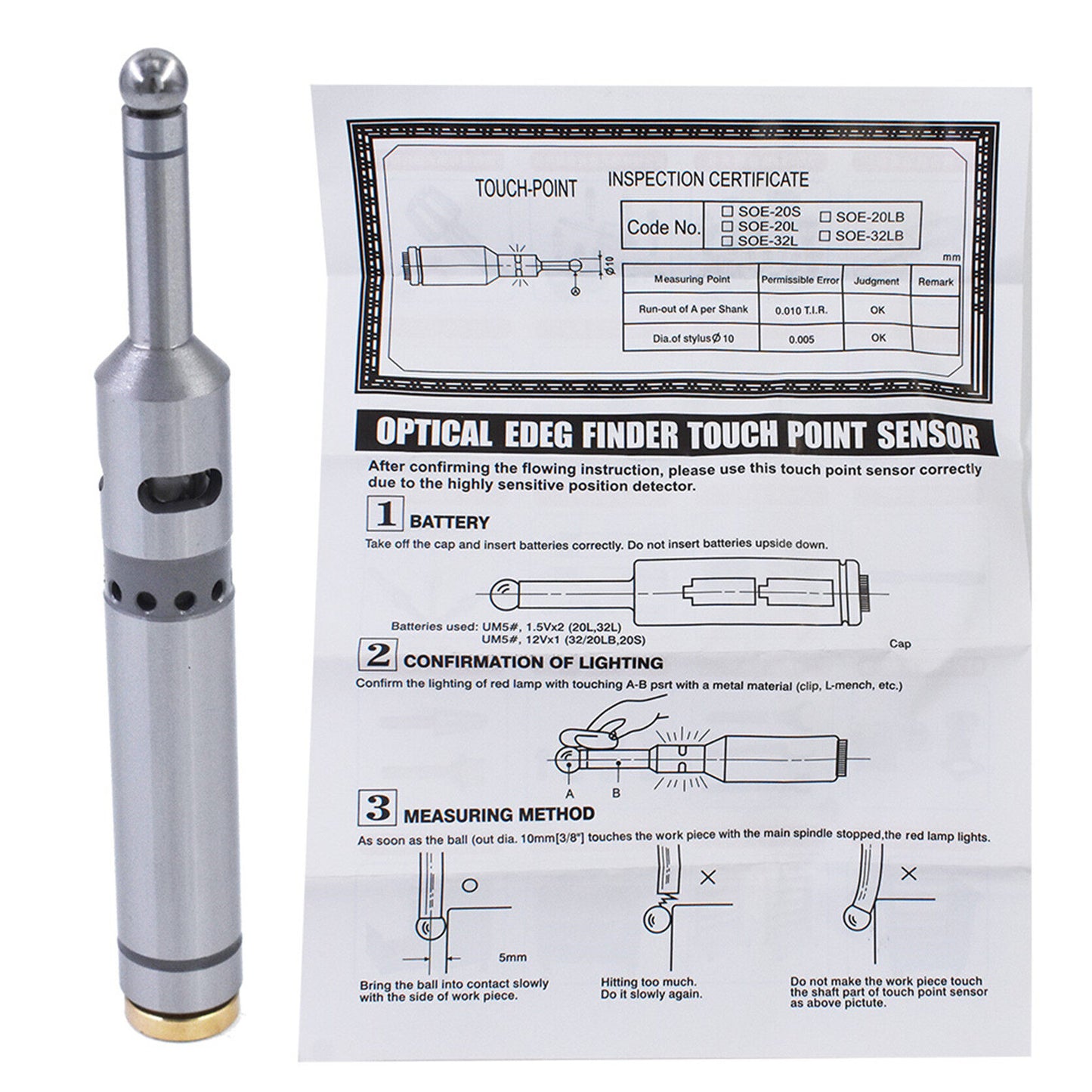 Precision Electronic Edge Finder Beep LED Milling for CNC Lathe