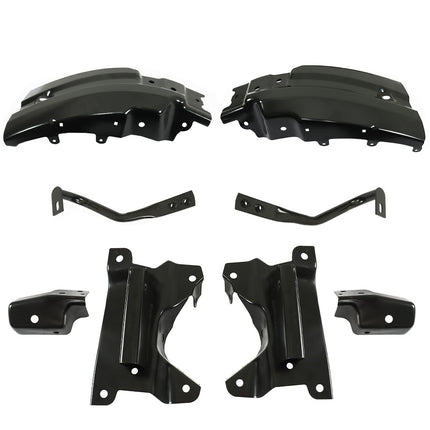 Findmall Front Bumper Brace Brackets for 2007‑2013 Chevry Silverado 1500, Steel Black, 8Pcs, Replacement for GM1066180, GM1067180, GM1066179, GM1067179, GM1042107, GM1043107, GM1004148 and GM1005148