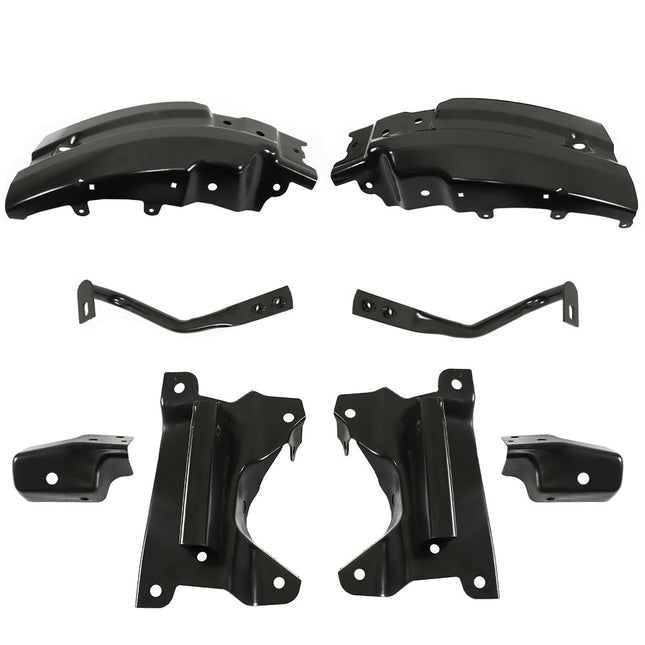 Findmall Front Bumper Brace Brackets for 2007‑2013 Chevry Silverado 1500, Steel Black, 8Pcs, Replacement for GM1066180, GM1067180, GM1066179, GM1067179, GM1042107, GM1043107, GM1004148 and GM1005148