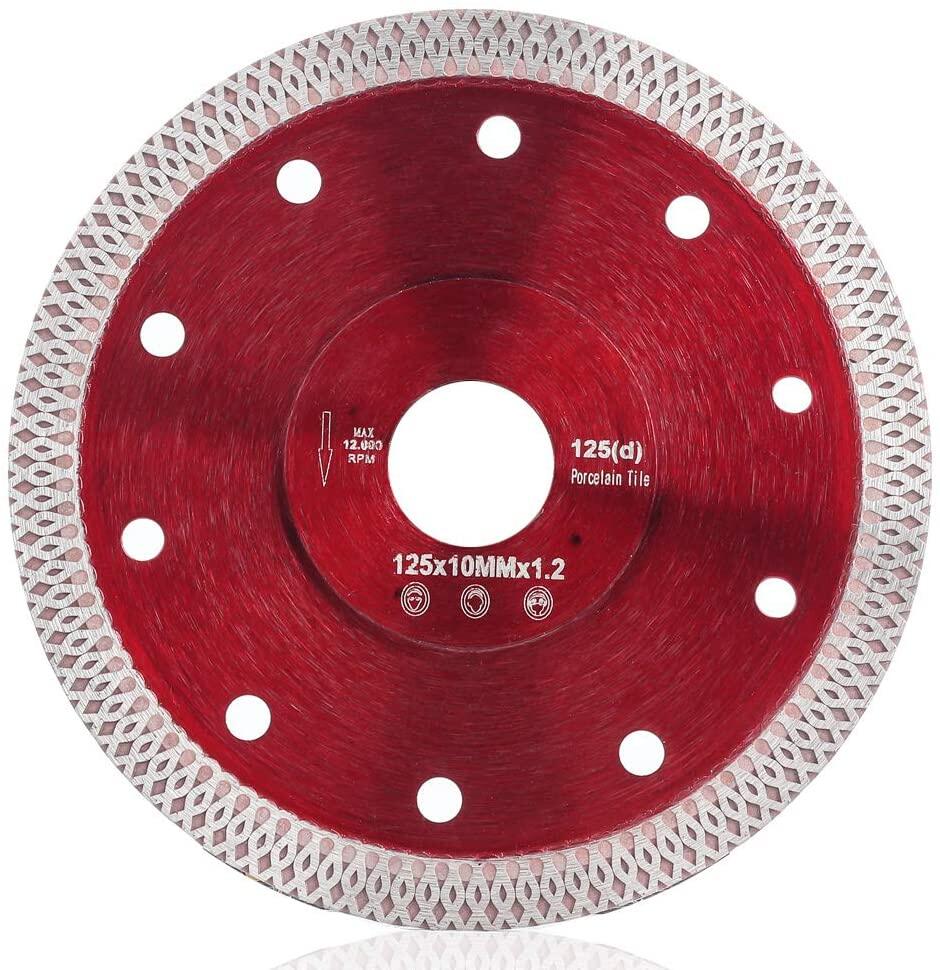 findmall 5 Inch Super Thin Dry Wet Diamond Porcelain Saw Blades Ceramic Cutting Disc Wheels for Cutting Ceramic Tile Porcelain Granite Marbles