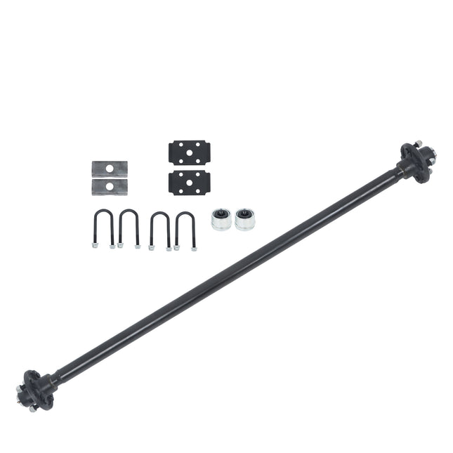 Findmall 2,000 lb Trailer Axle with U-Bolt Kit, 4 on 4 in, 49 in Hub Face