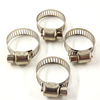 50pcs 3/8"-1/2"Adjustable Stainless Steel Drive Hose Clamps Fuel Line Worm Clip