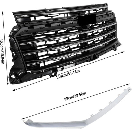 Findmall Chrome and Black Front Upper Grille Molding Trim Replacement for Traverse LT 2024-2026 84870686