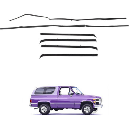 Findmall Window Sweep & Run Channel Weatherstrip Kit for Chevrolet K5 Blazer, 6-Piece