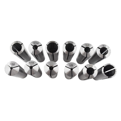 findmall 3MT MT Collet 12 Pcs Set 1/8" - 3/4" With 3/16 1/4 3/8 1/2 5/8 Chuck Fit for Bridgeport