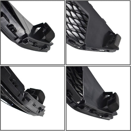 Findmall Black and Chrome Honeycomb Front Upper Bumper Grille Replacement for Fusion 2017-2018