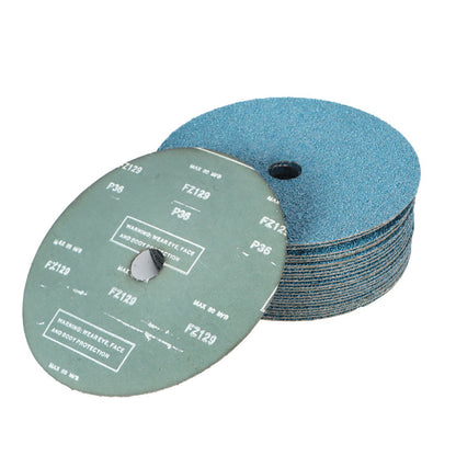 findmall Abrasives 25Pcs Fiber Disc 7 Inch Zirconia Resin Fiber Grinding and Sanding Discs 7/8 Inch Center Hole 36 Grit