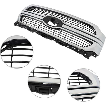 Findmall Front Grille Upper Grill Chrome Molding Mesh Replacement for 2021 2022 F150 Limited Model