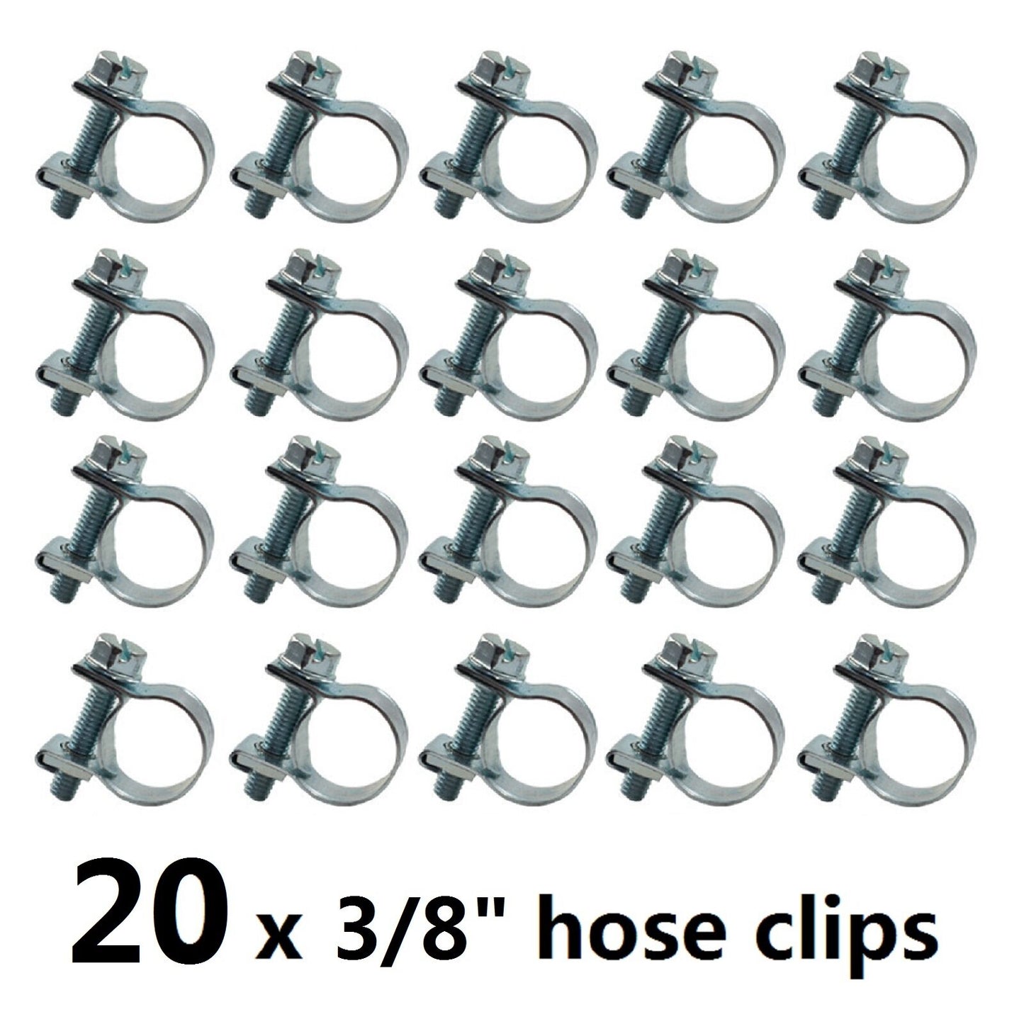 findmall 20PCS 3/8 Inch (14-16 mm) Injection Hose CLAMP/AUTO Fuel Clamps