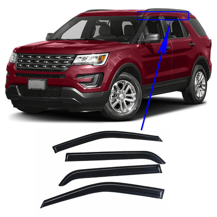 Findmall Smoke Black Side Window Visors Deflectors Rain Guard Replacement for 2011-2019 Explorer
