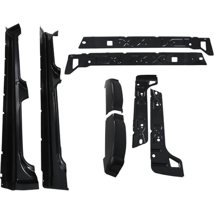 Findmall 8-Piece Rocker Panel and Cab Corner Repair Kit for 1999-2007 Chevrolet Silverado GMC Sierra Crew Cab, Black