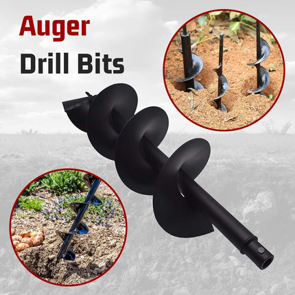 findmall Earth Auger Drill Bits 4" 6" 8" for Gaseous Fluid Powered Post Fence Hole Digger