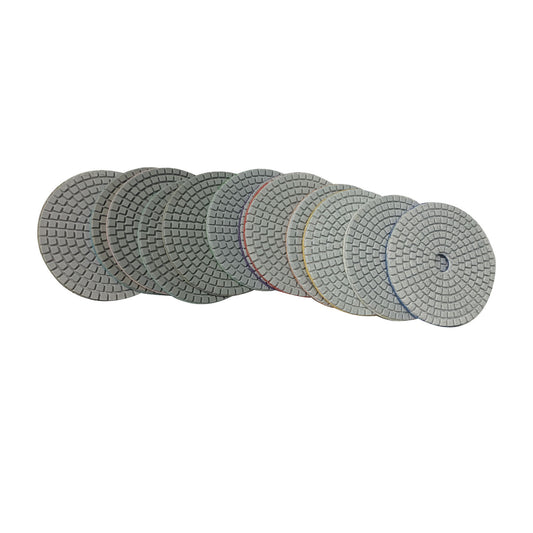 findmall 4 Inch Diamond Polishing Pads with 2Pcs 5/8-11 Backer Pad, 14Pcs 50-8000 Grit Polishing Pad Kit Fit for Drill, Grinder, Polisher