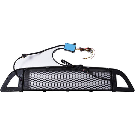 Findmall Front Upper Honeycomb Grille with DRL Lights for 2013-2014 Ford Mustang, Black