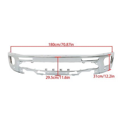 Findmall Chrome Steel Front Bumper Face Bar with Parking Sensor Holes Replacement for 2019-2023 Ford Ranger, LB3Z-17757-A, KB3Z-17757-B