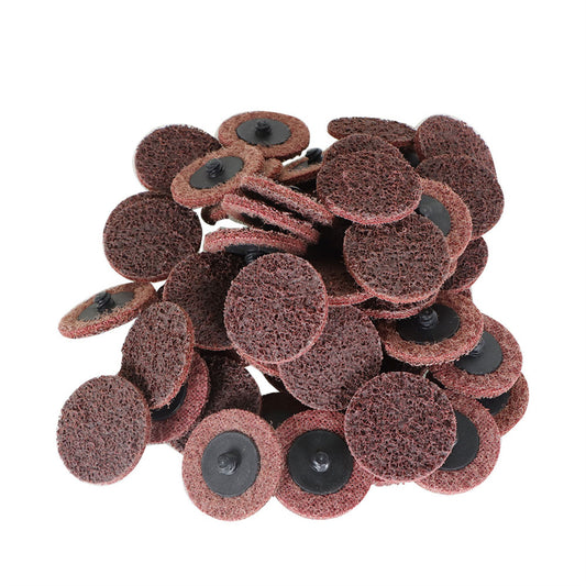 findmall 50Pcs 2 Inch Maroon Quick Change Surface Prep Conditioning Discs, Medium Grit for Cleaning, Finishing and Deburring on All Metals