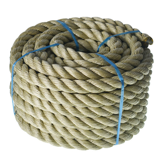 3/4 inch 1 inch Diameter Twisted Manila Rope, Twisted 3 Strand, Polypropylene Rope for Indoor Outdoor Use for Landscaping, Tug of War, Projects and Tie Downs