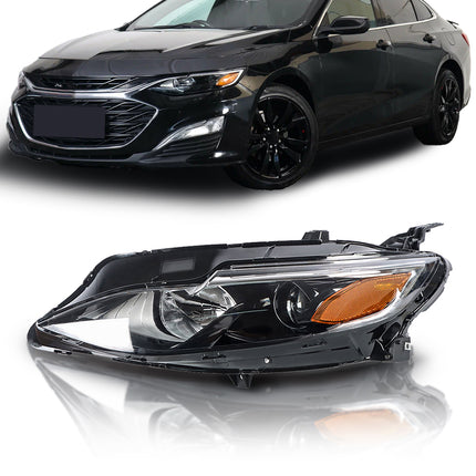 Findmall Driver Side Headlights Assembly Halogen Replacement for Malibu 2019 Housing Chrome Lamp LH 1PC 84494361