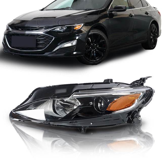 Findmall Driver Side Headlights Assembly Halogen Replacement for Malibu 2019 Housing Chrome Lamp LH 1PC 84494361