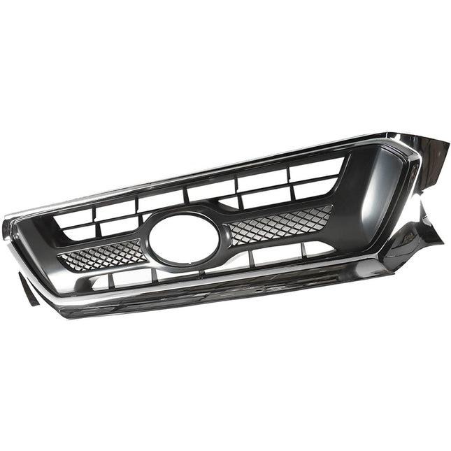 Findmall Front Upper Grille for 2012-2015 Toyota Tacoma, Chrome Frame with Gray Insert