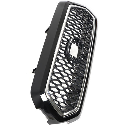 Findmall Front Upper Mesh Grille for 2016-2021 Toyota Tacoma, Gloss Black with Chrome Trim