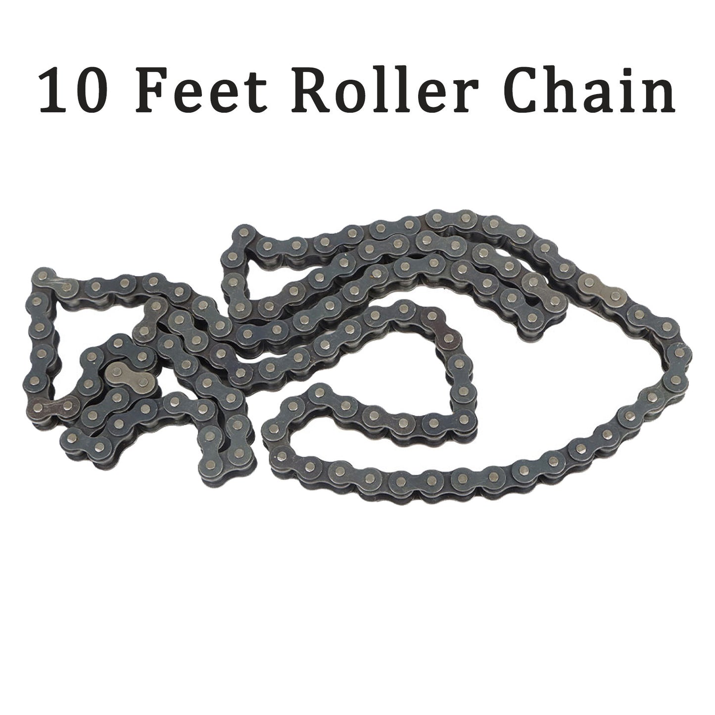 findmall 80 Roller Chain 10 Feet with 1 Free Connecting Links, 120 Links, Carbon steel