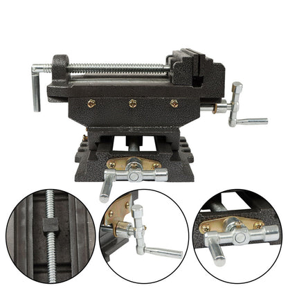 findmall 6 Inch Cross Slide Drill Press Vise Heavy Duty Benchtop Compound Cross Slide Vise Drill Press X-Y Compound Vise Fit for CNC Milling Machine, Drilling Machine and other Mechanical Equipment