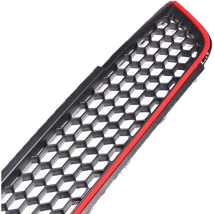 Findmall Front Upper and Lower Grille Set for 2011-2014 Jetta Mk6 Sedan, Black with Red Trim