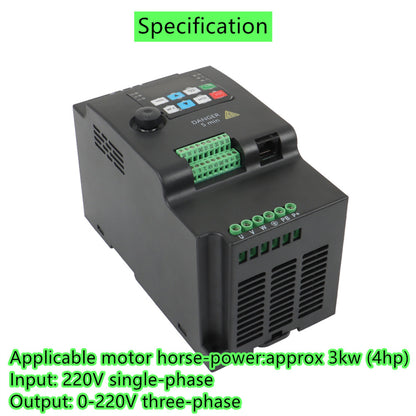 findmall Frequency Converter 3KW 4HP 220V Single Phase to 3 Phase Variable Frequency Drive for Motor Speed Control