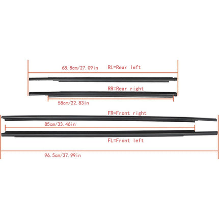 Findmall Window Weatherstrip Kit for 2007-2016 Toyota Yaris Sedan, 4-Piece
