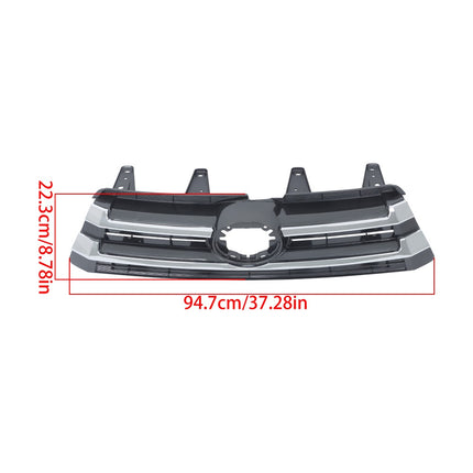 Findmall Front Upper Grille for 2017-2019 Toyota Highlander, Black and Silver
