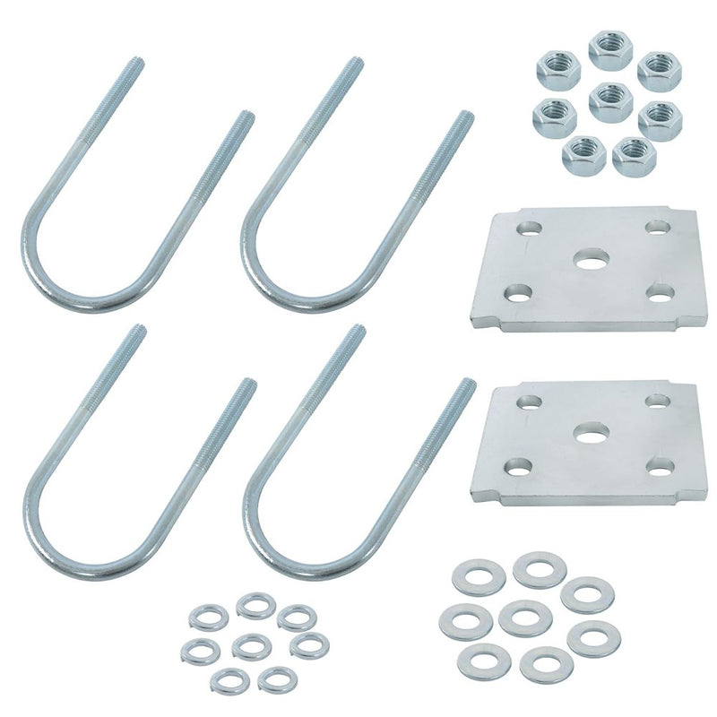 Findmall 4-U-Bolt Trailer Axle Mounting Kit for 2-3/8 in Round Axles, 5-1/2 in Long, 1/2 in Diameter