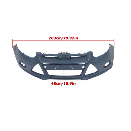 Findmall Primed Front Bumper Cover Replacement for 2012-2014 Ford Focus Sedan Hatchback