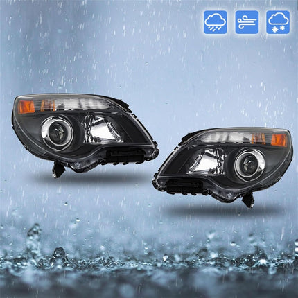 Findmall Driver Side and Passenger Side Headlights Assembly Halogen Replacement for Equinox 2011-2015 Housing Black Lamp LH RH 2PCS GM2502338 GM2503338