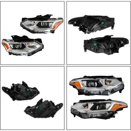 Findmall Driver Side and Passenger Side Headlights Assembly HID with DRL Replacement for Traverse 2018-2020 Housing Chrome Lamp LH RH 2PCS 84887857 84887858