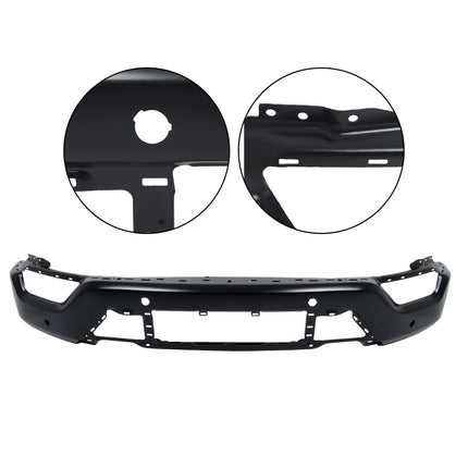 Findmall 5Pcs Black Front Bumper Face Bar Kit with Grille, License Plate Bracket & Grille Trim Panels for 2021‑2023 F150, Replacement with 6 Sensor Holes
