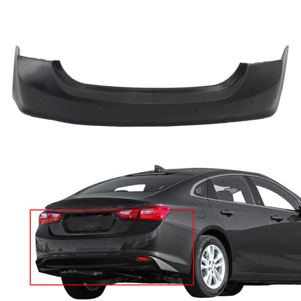 Findmall Rear Bumper Cover for 2016-2018 Chevrolet Malibu, Primed