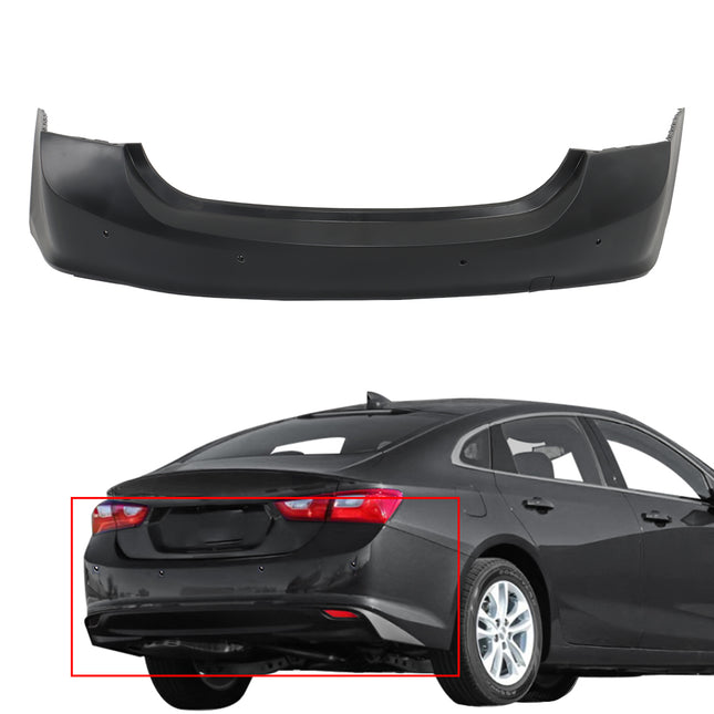 Findmall Rear Bumper Cover for 2016-2018 Chevrolet Malibu, Primed