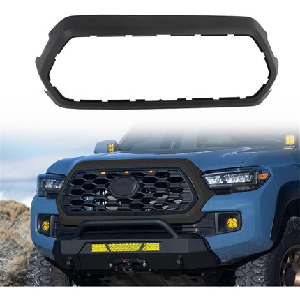 Findmall Front Upper Grille Surround Frame for 2016-2022 Toyota Tacoma, Matte Black