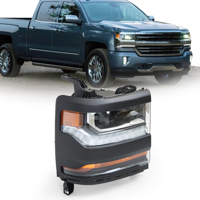 Findmall Headlights Assembly Replacement for Silverado 1500 2016-2018 RH