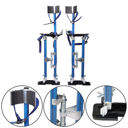 findmall 24-40 Inch Drywall Stilts Grade Adjustable Aluminum Tool Stilt for Painting or Cleaning - Light Blue