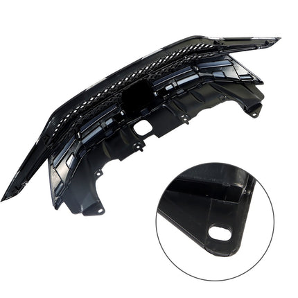 Findmall Front Upper Grille Assembly for 2014-2015 Honda Civic Coupe, Black with Chrome Trim