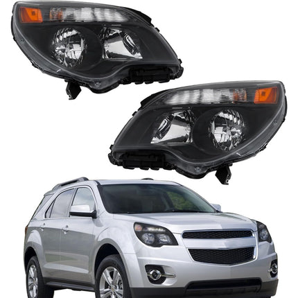 Findmall 2PCS Headlights Assembly Replacement for Equinox 2011-2015 Black Housing Lamp Driver Side and Passenger Side GM2502338 GM2503338