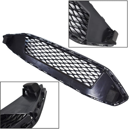 Findmall Black and Chrome Honeycomb Front Upper Bumper Grille Replacement for Fusion 2017-2018