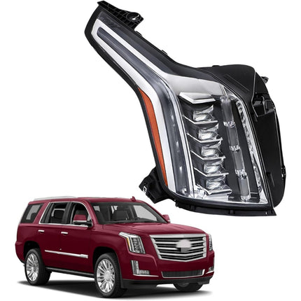 Findmall Passenger Side Headlights Assembly Replacement for Escalade 2015-2020 Housing Black Lamp RH 1PC 84580183