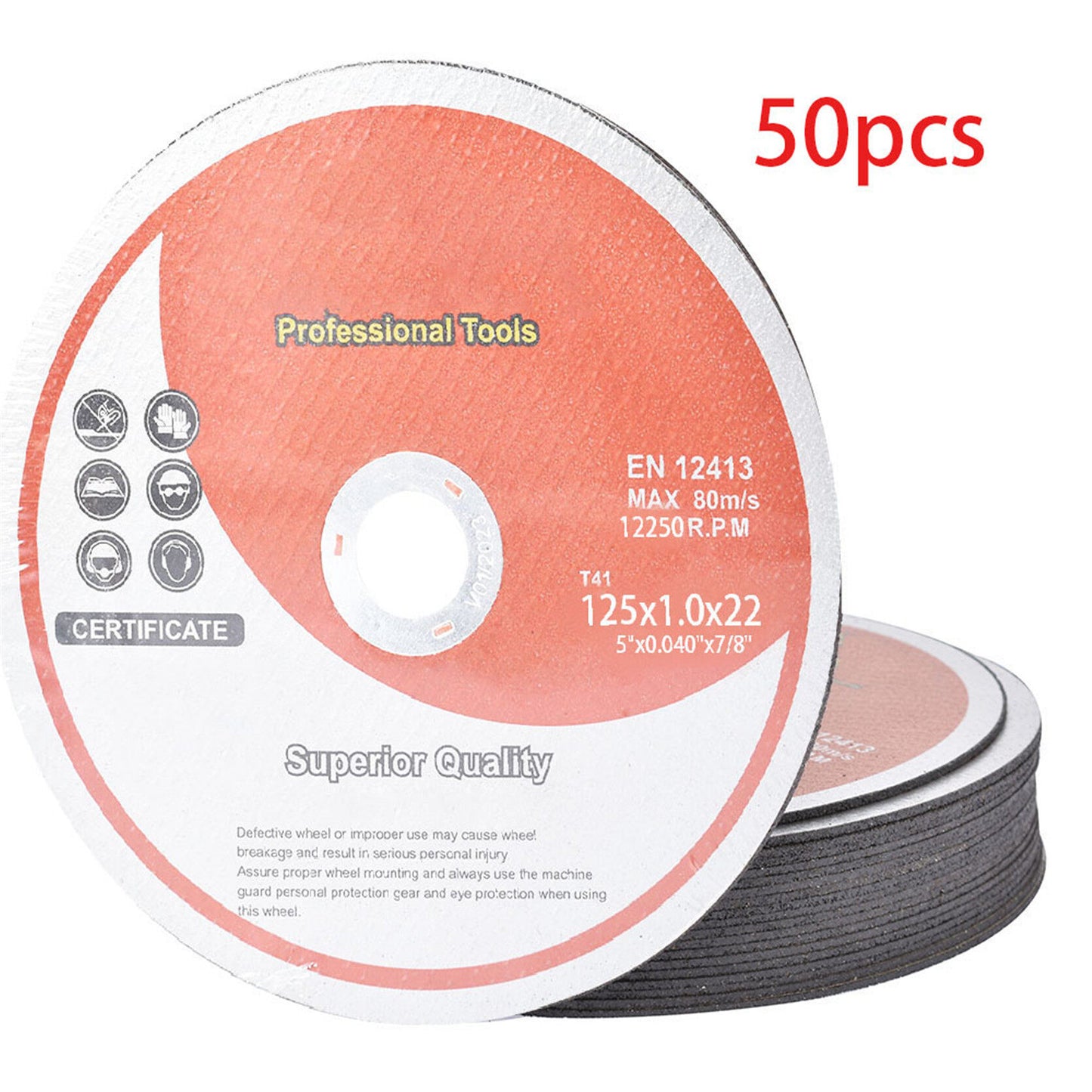 50 Pack 5"x.040"x7/8" Cut-Off Wheel - Metal & Stainless Steel Cutting Discs