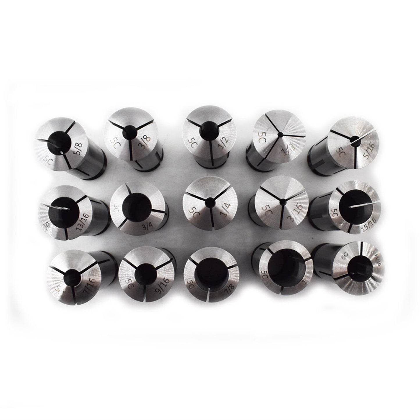 findmall 15Pcs 5C Collet Set Fit for Machining Turning