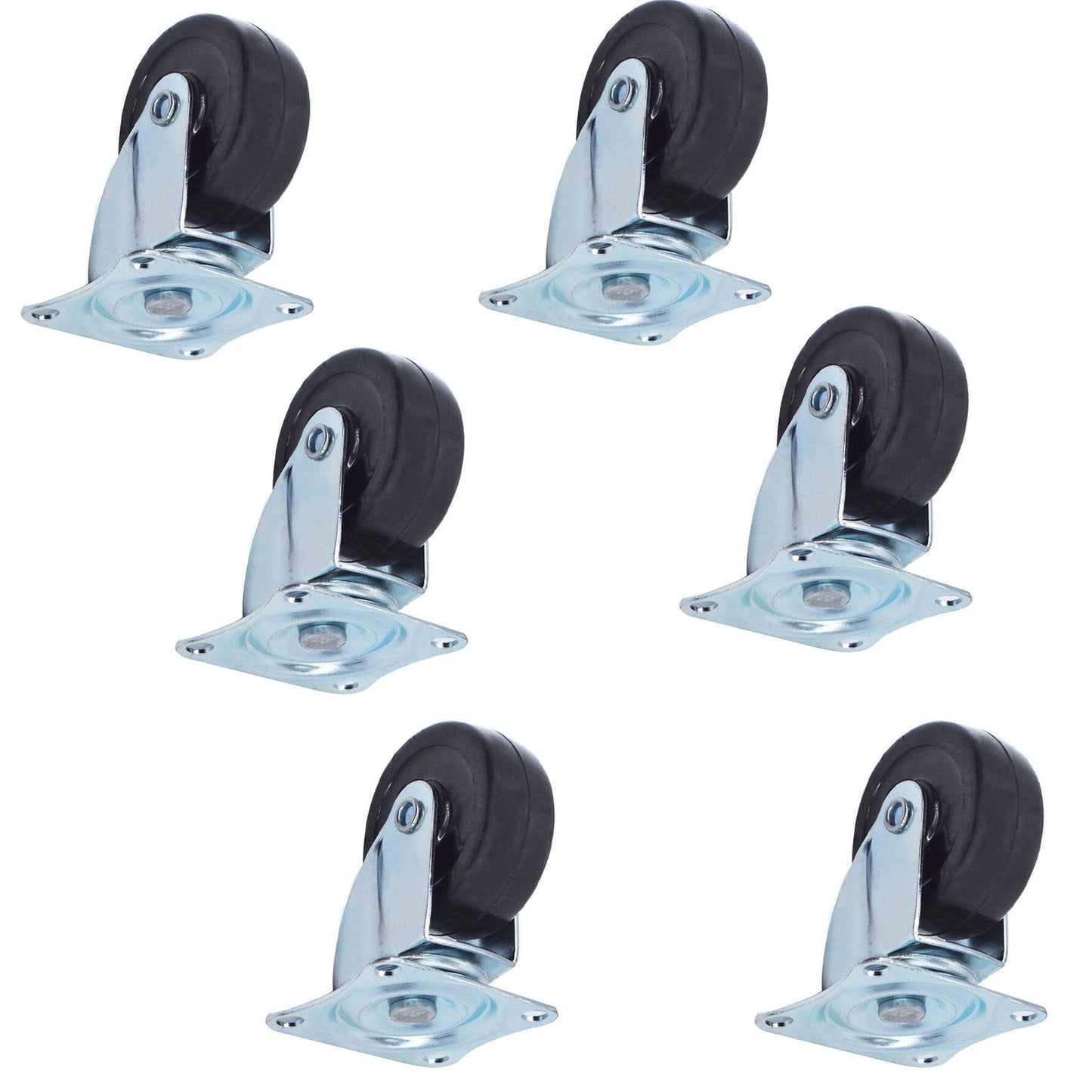 findmall Heavy Duty Swivel Caster Wheels 24 Pack 2 Inch Rubber Base With Top Plate & Bearing