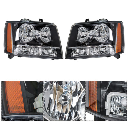 Findmall Headlights Front Head Lamps Replacement for 2007-2014 Avalanche Suburban Tahoe Headlight Assembly Pair Driver and Passenger Side