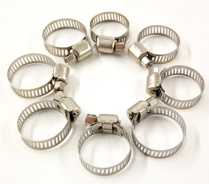 15 Pcs Stainless Steel Drive Hose Clamps Worm Clips 5/16"-15/32"